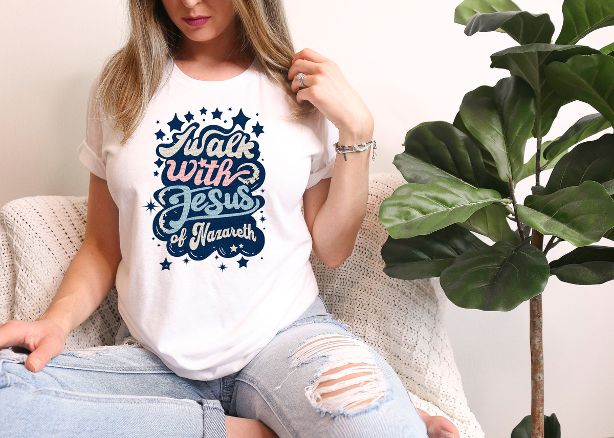 I Walk With Jesus Of Nazareth 46459 DTF transfer