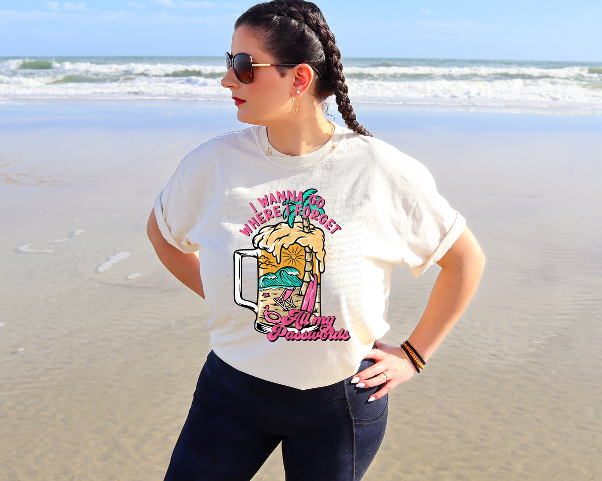 I Wanna Go Where I Forget All My Passwords Beer Mug 115789 DTF TRANSFER