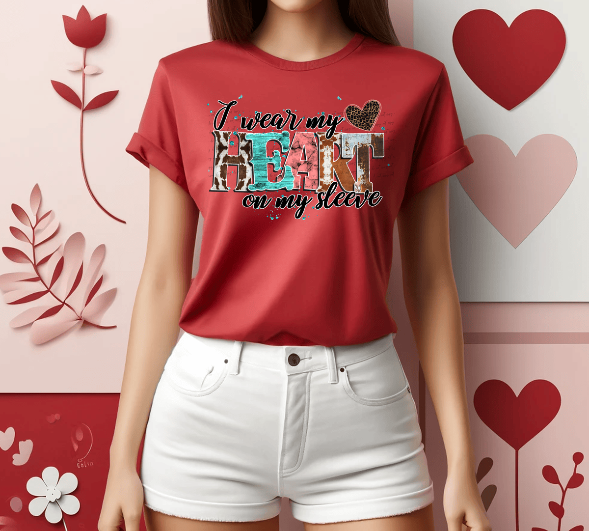 I Wear My Heart On My Sleeve Leopard Heart 71511 DTF transfer