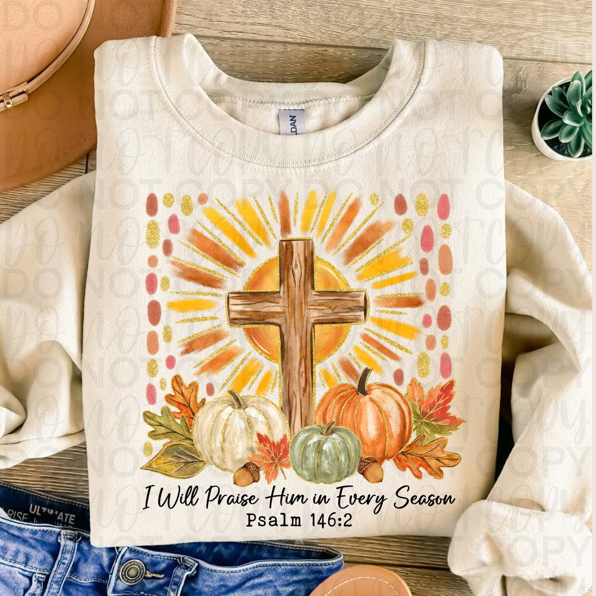 I will praise him fall black (UAC) DTF Transfer