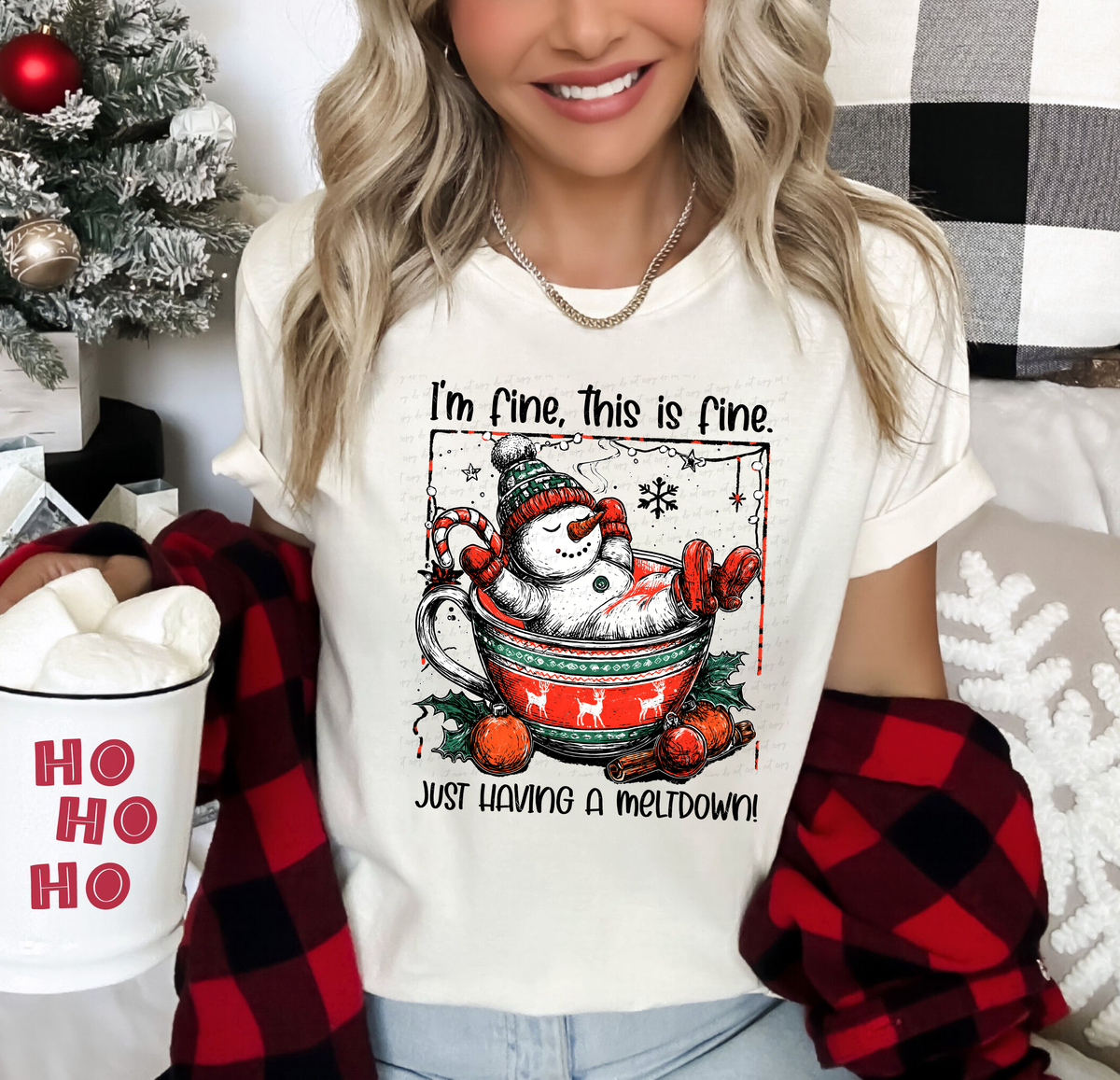 I'm Fine This Is Fine Just Having A Meltdown BLACK 117563 DTF transfer