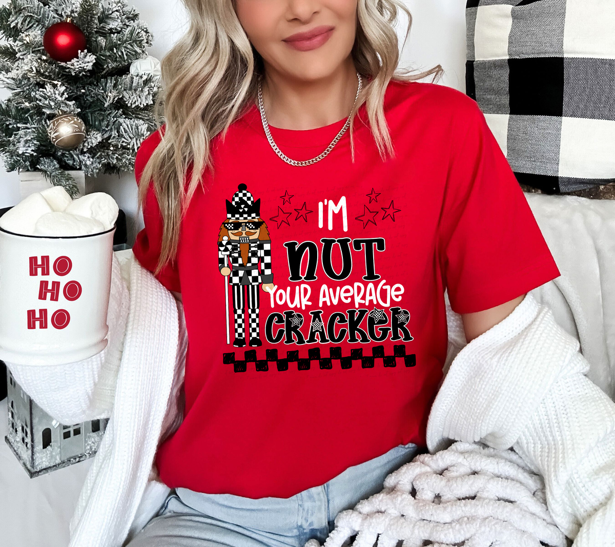 I'm Nut Your Average Cracker WHITE 117560 DTF transfer