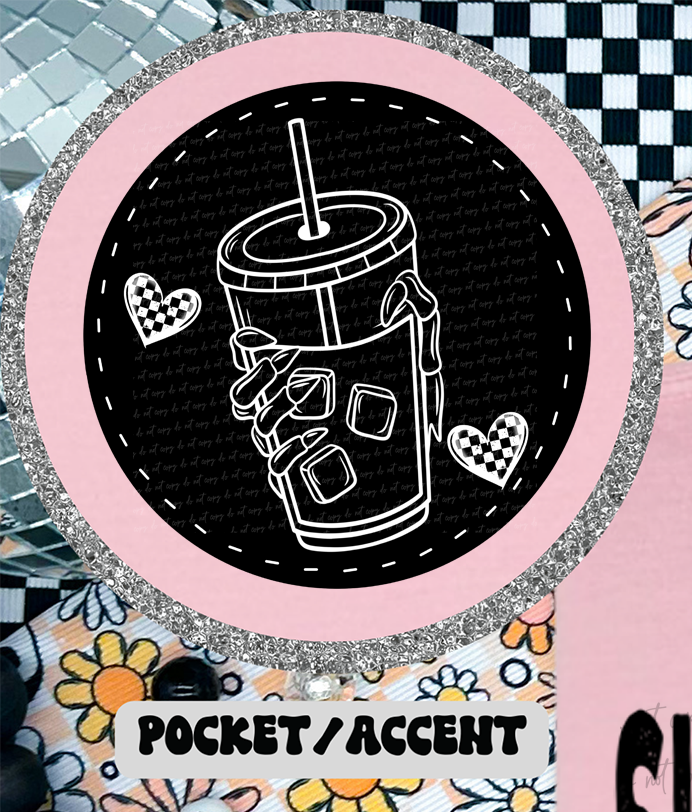 Surviving Motherhood One Ice Coffee At A Time  (Pocket Print) 86157 DTF Transfer