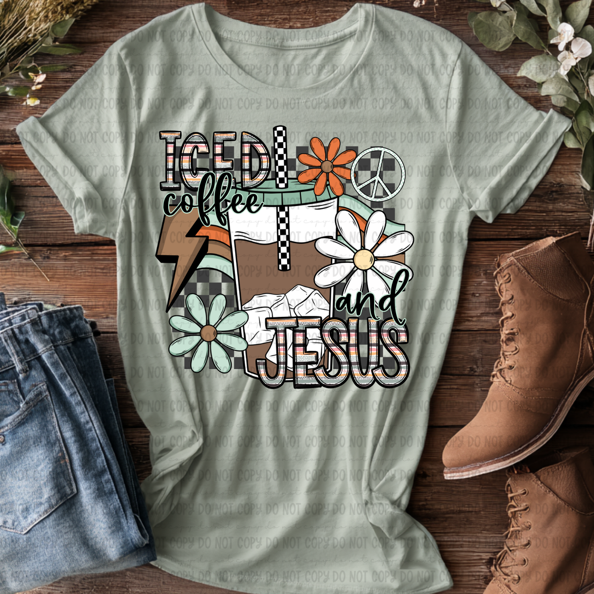 Iced coffee and Jesus (Revel) DTF Transfer
