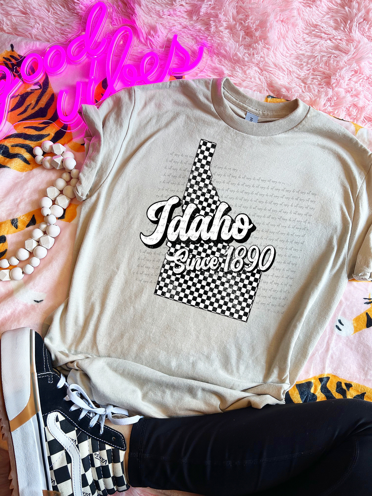 Idaho Since 1890 Checkered Grunge 66727 DTF transfer