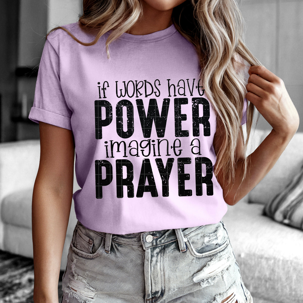 If words have power imagine a prayer BLACK SDD DTF Transfer
