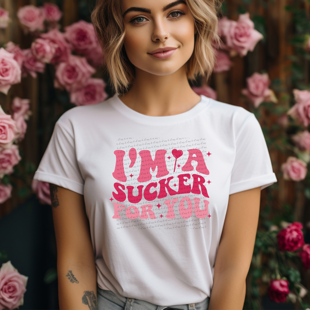I'm A Sucker For You Squiggle Text 71771 DTF Transfer