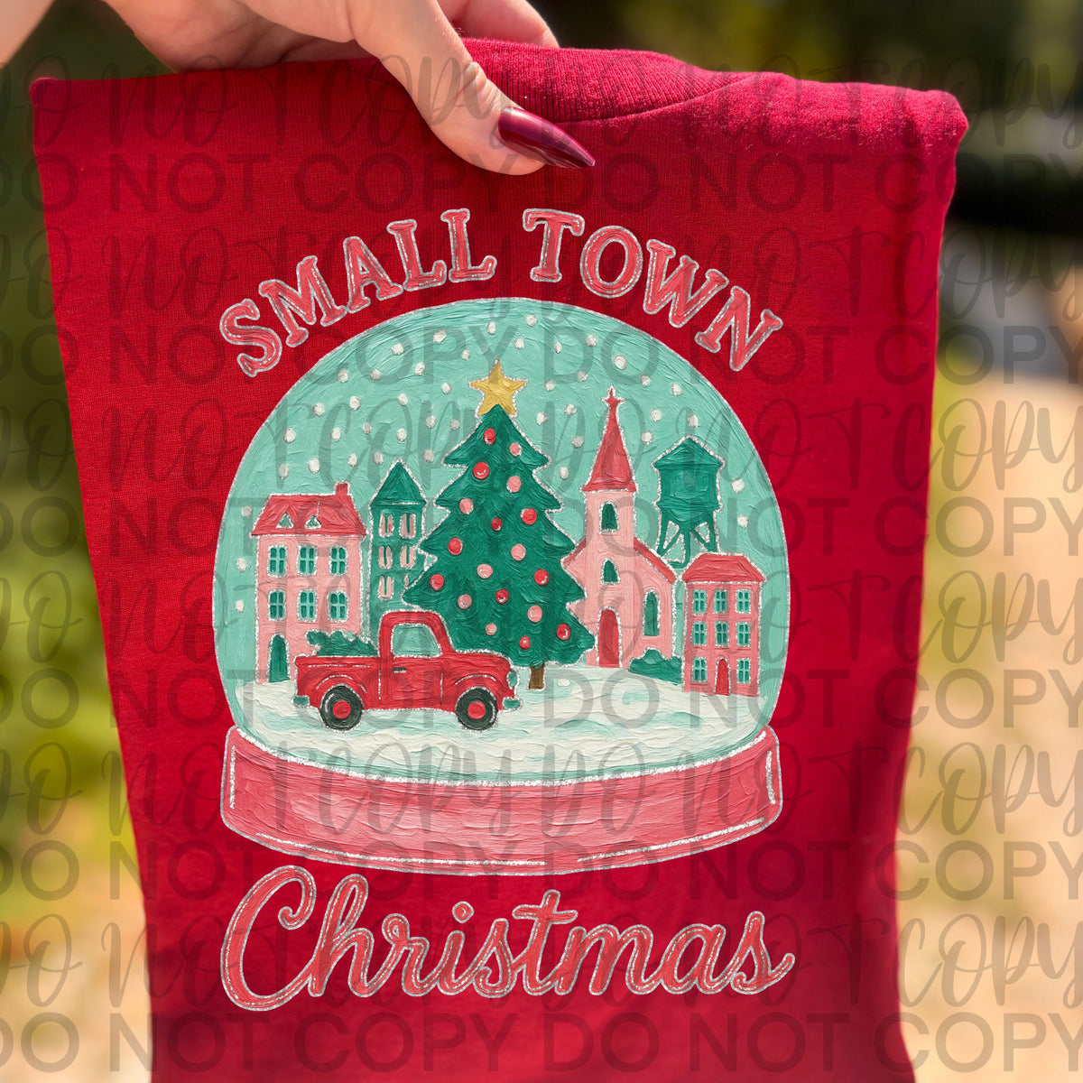 Small town Christmas snowglobe DTF Transfer