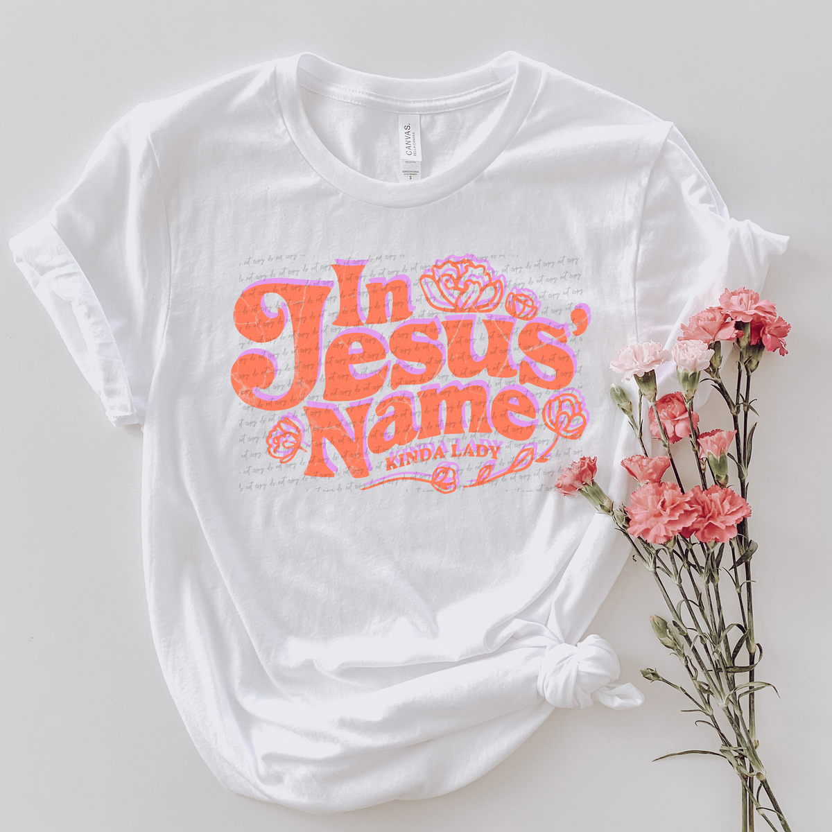 In Jesus Name Kinda Lady Orange 81331 DTF Transfer