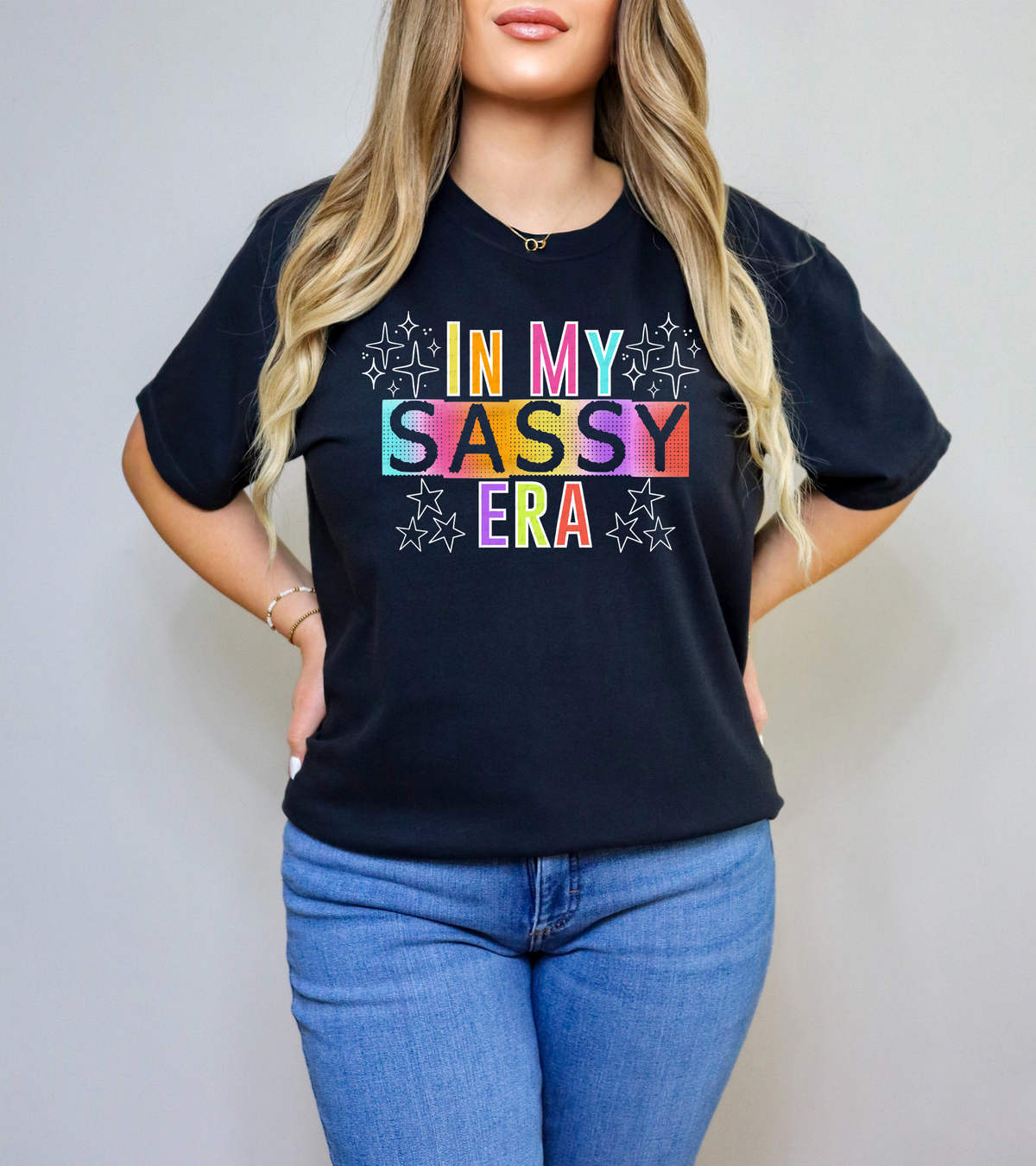 In My Sassy Era Multicolor White Outline 117767 DTF transfer