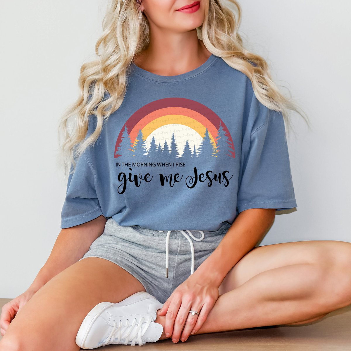 In The Morning Give Me Jesus Rainbow Trees 114676 DTF transfer