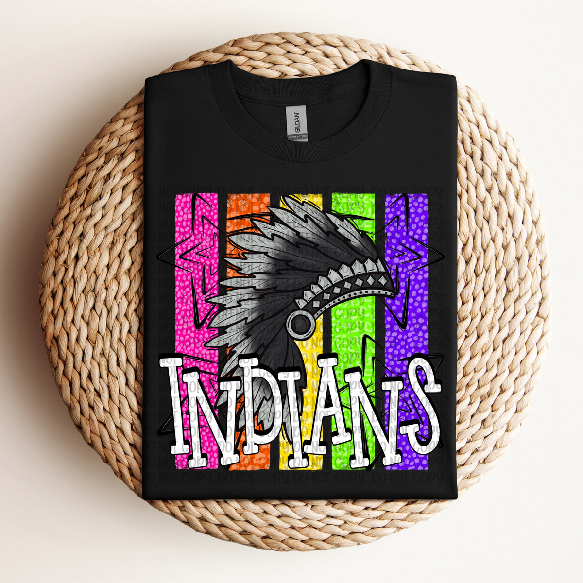 Indians headress neon stripes (VP) DTF Transfer