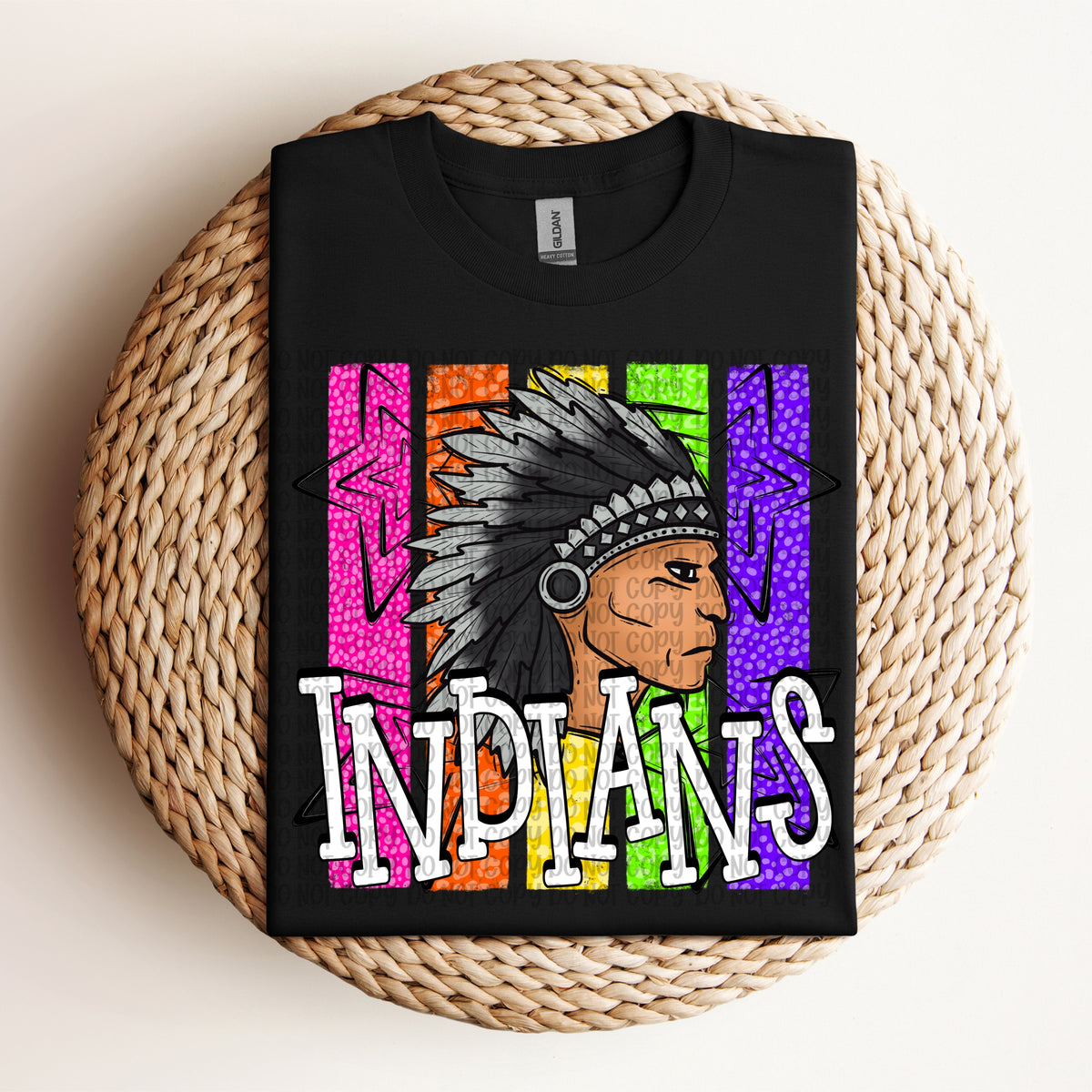 Indians neon stripes (VP) DTF Transfer