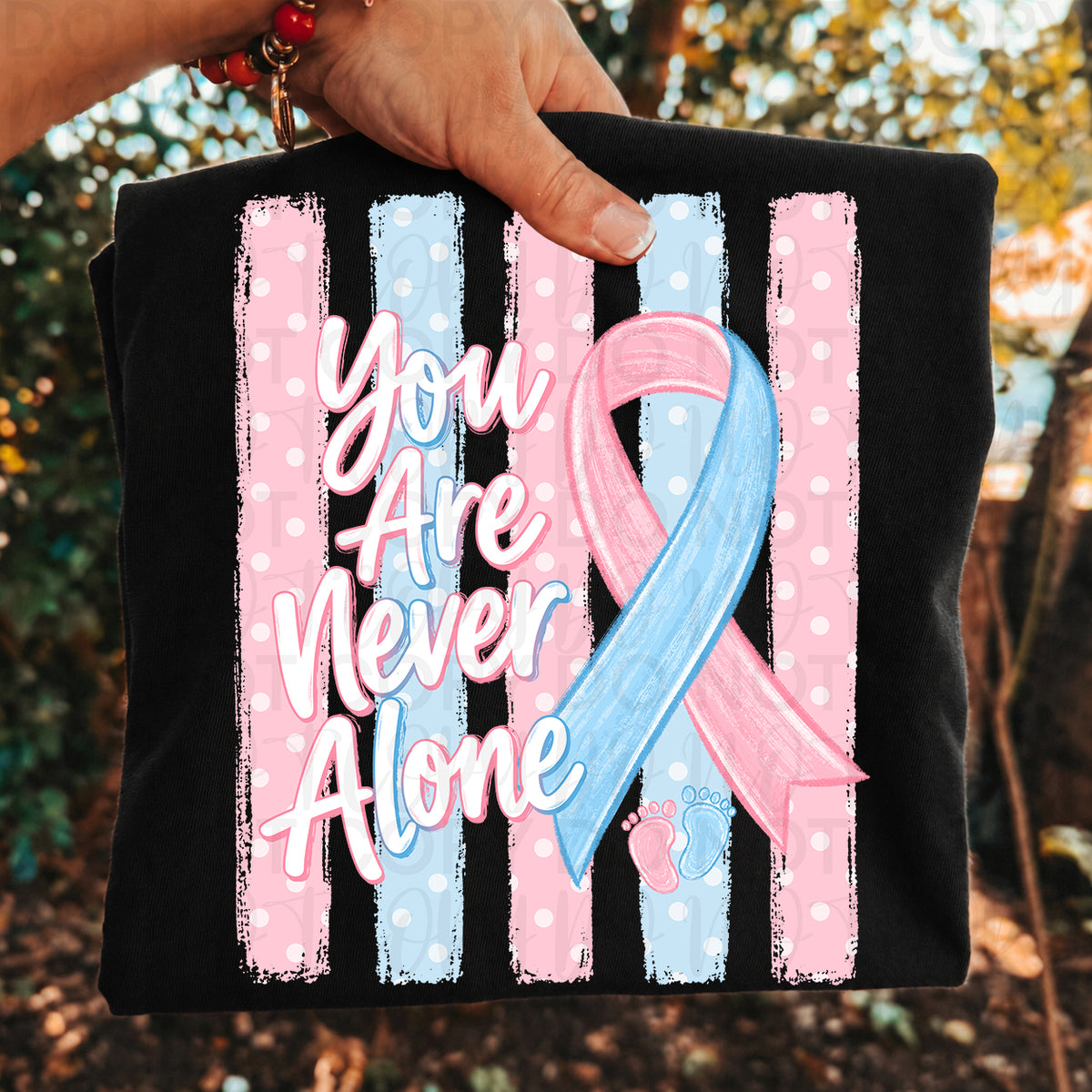 You are never alone-pink and blue ribbon (UAC) DTF Transfer