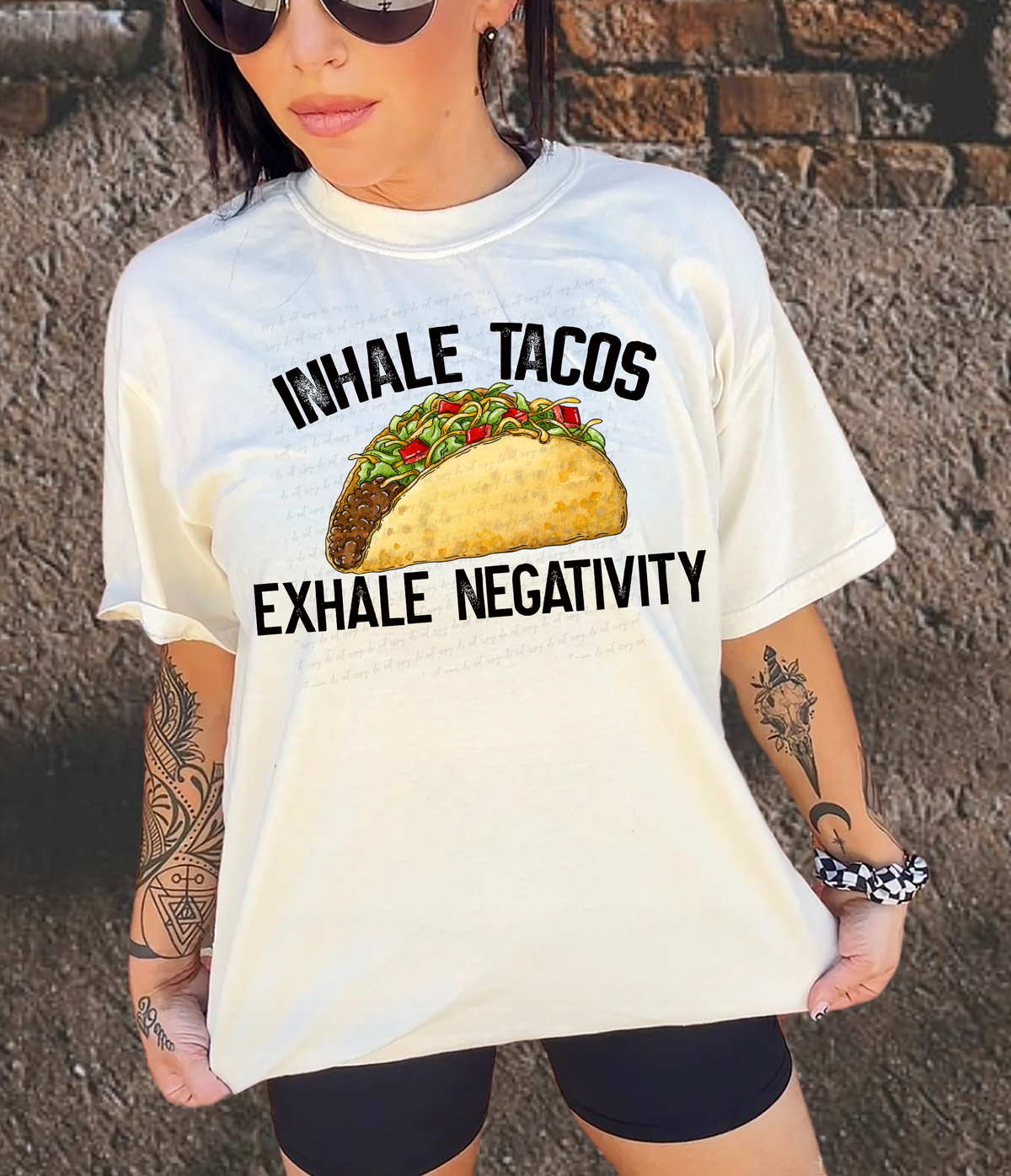 Inhale Tacos Exhale Negativity 114794 DTF transfer