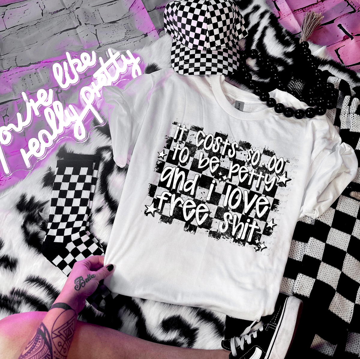 It Costs $0.00 To Be Petty And I Love Free Shit Grunge 86404 DTF Transfer