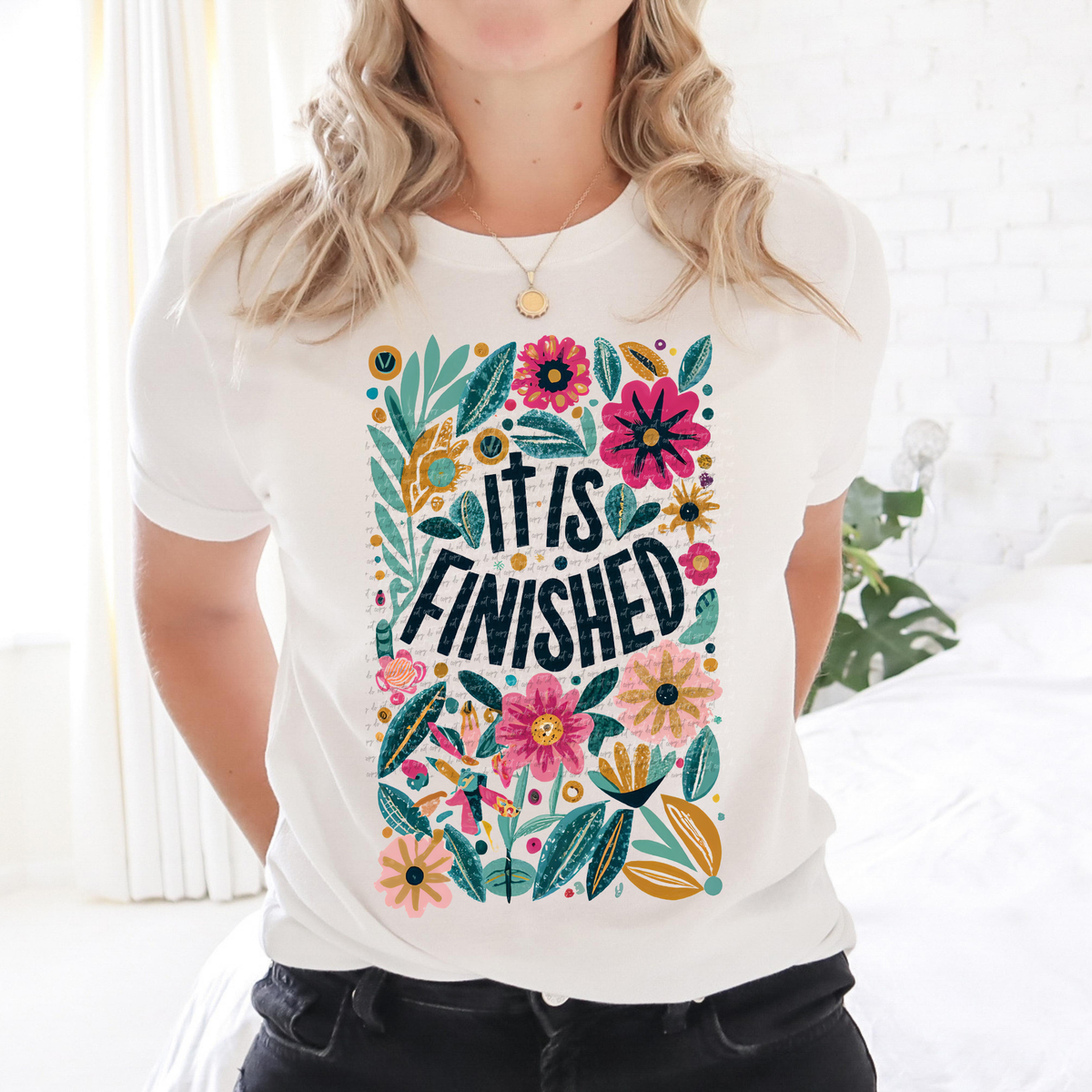 It Is Finished Floral 76844 DTF Transfer