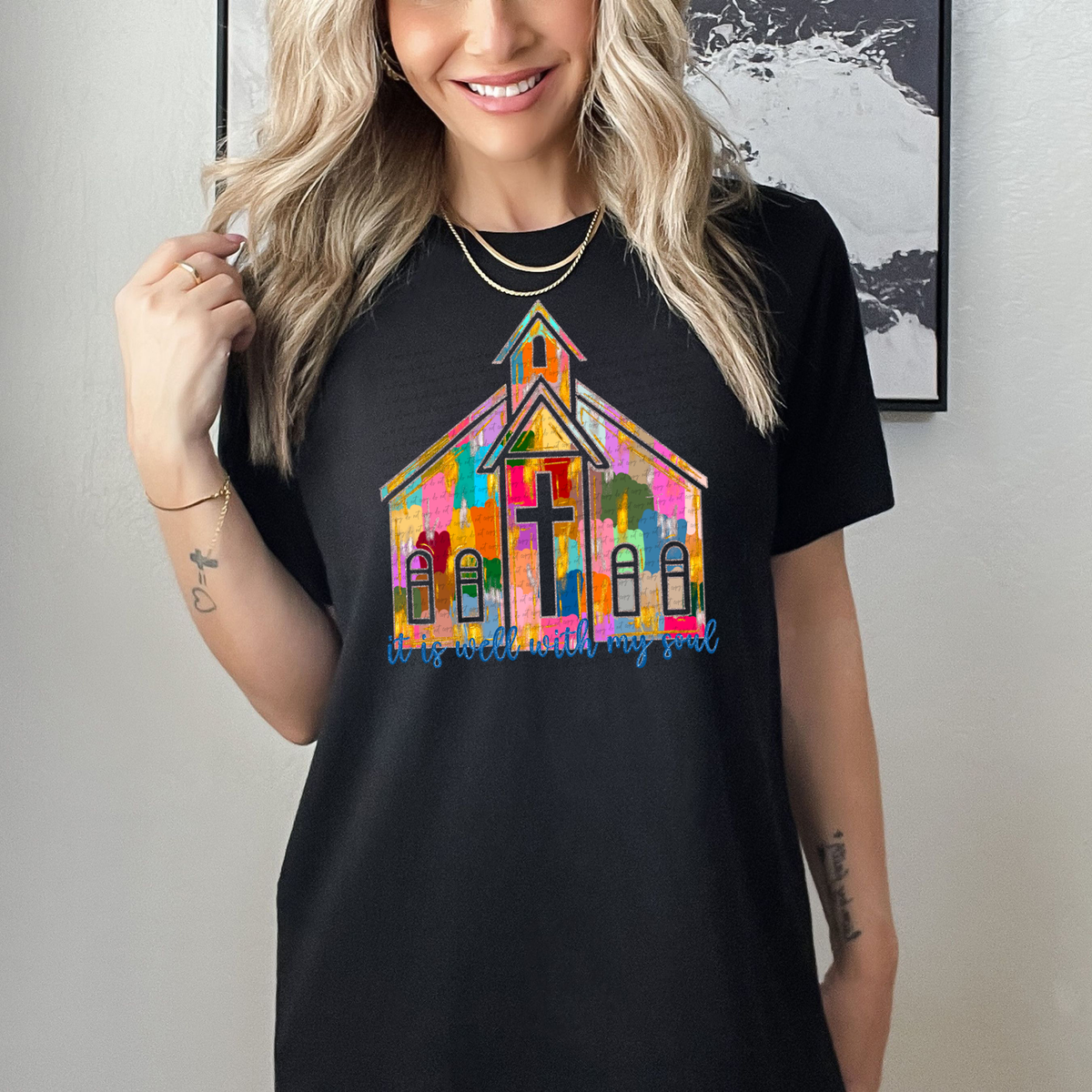 It Is Well With My Soul Church Brush Stroke 59893 DTF Transfer