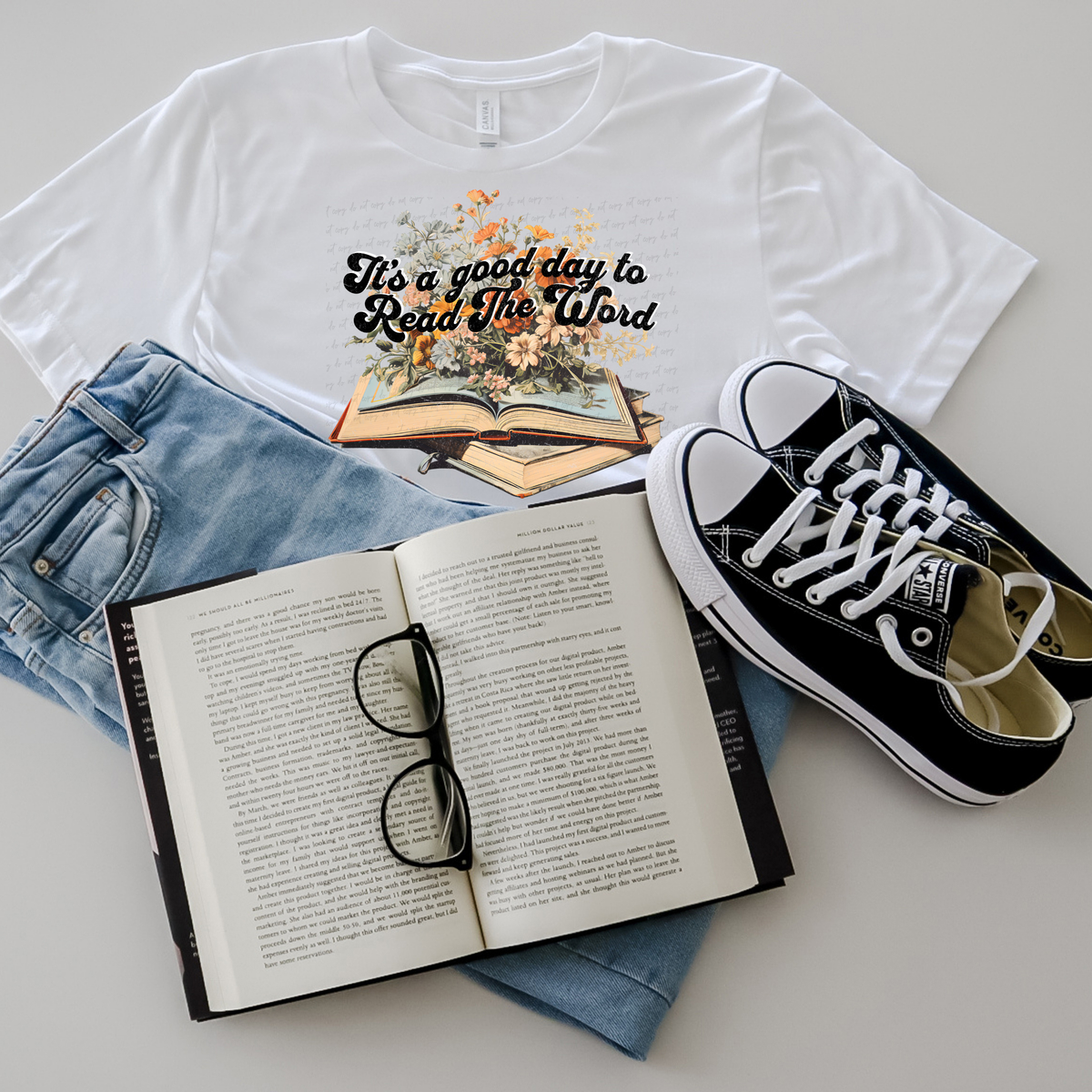 It's A Good Day To Read The Word Floral 81220 DTF Transfer