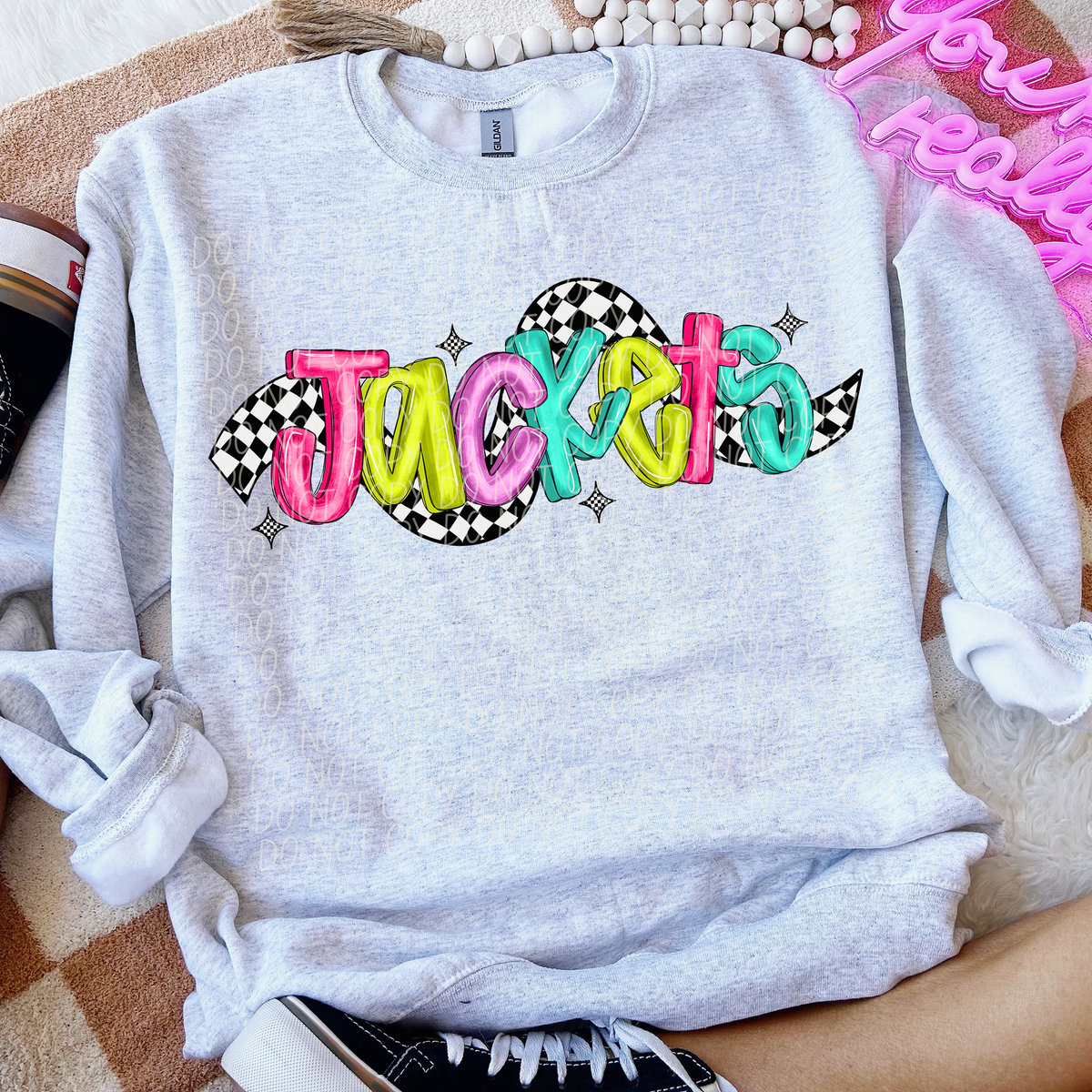 Jackets Colorful Checker 74230 DTF Transfer