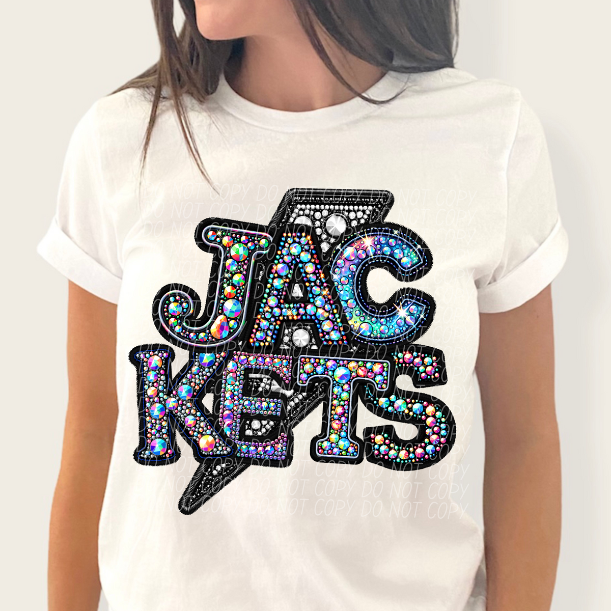 Jackets lightning bolt rhinestones (city) 45267 DTF transfers