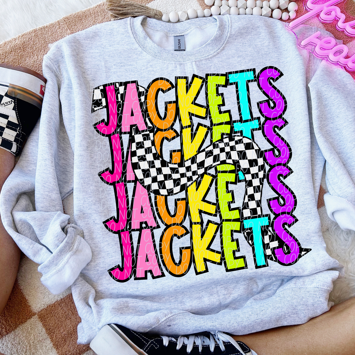 Jackets 80's Vibe Mascot STACKED (City) DTF transfer