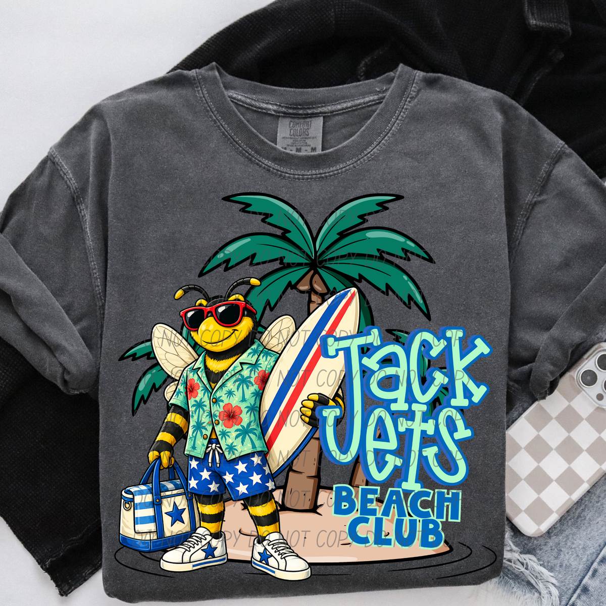 jackets beach club (city) DTF transfer