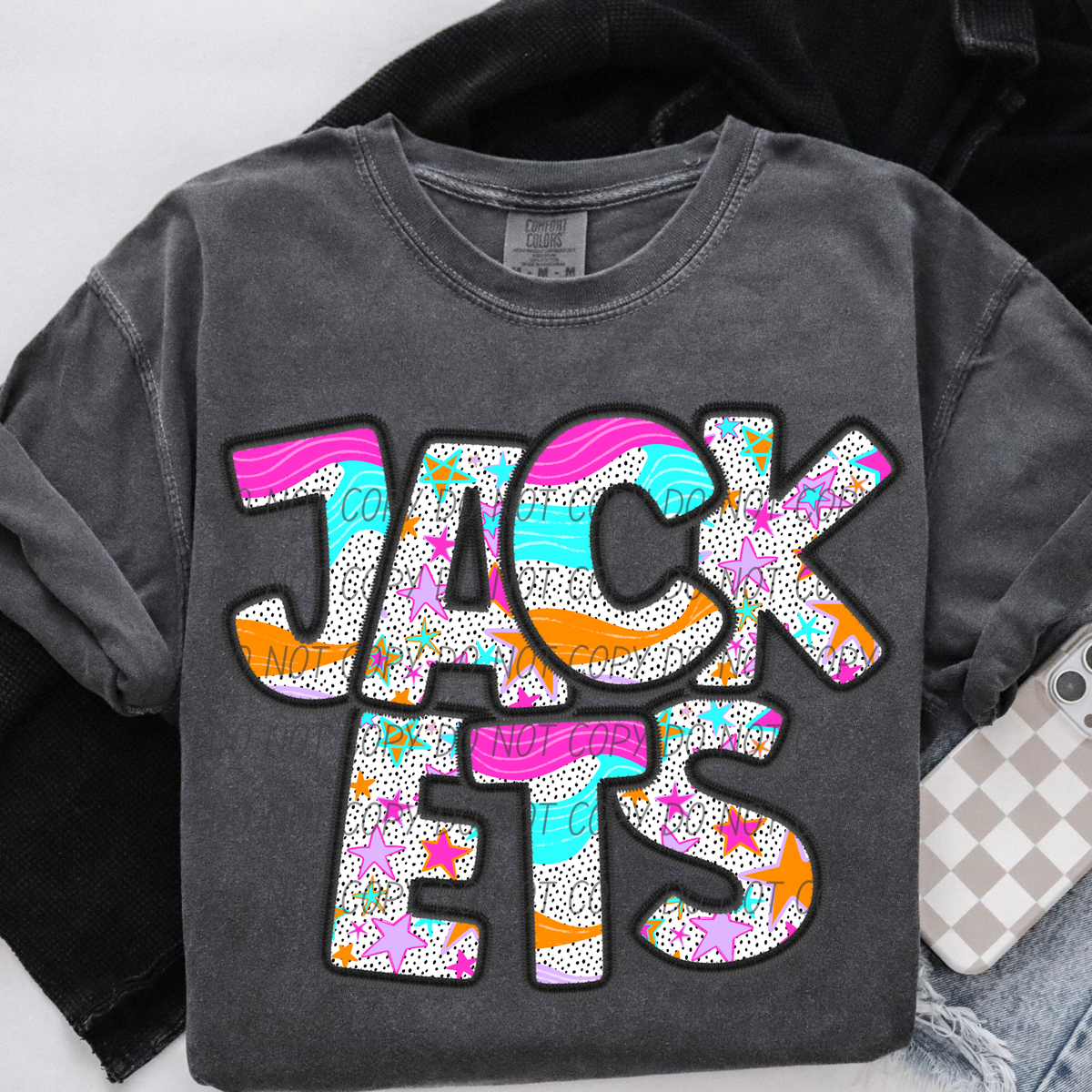 jackets wavy stars (city) DTF transfer