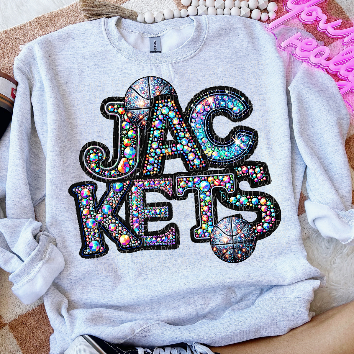 Jackets Basketball Rhinestone (CITY) 66542 DTF transfer
