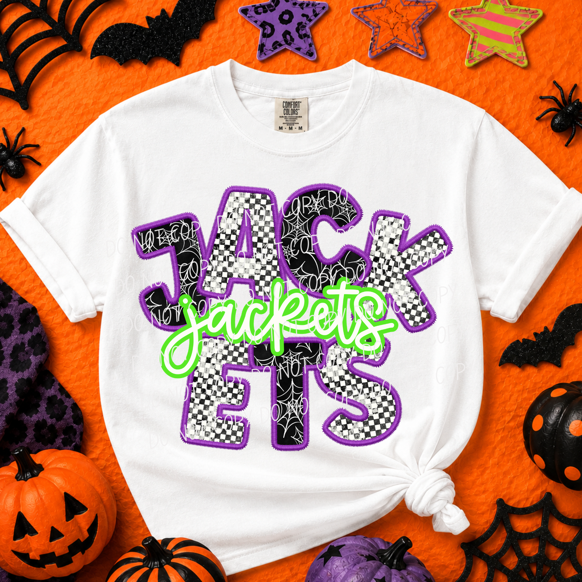 Jackets-Purple/Green Halloween Font (CITY) DTF Transfer