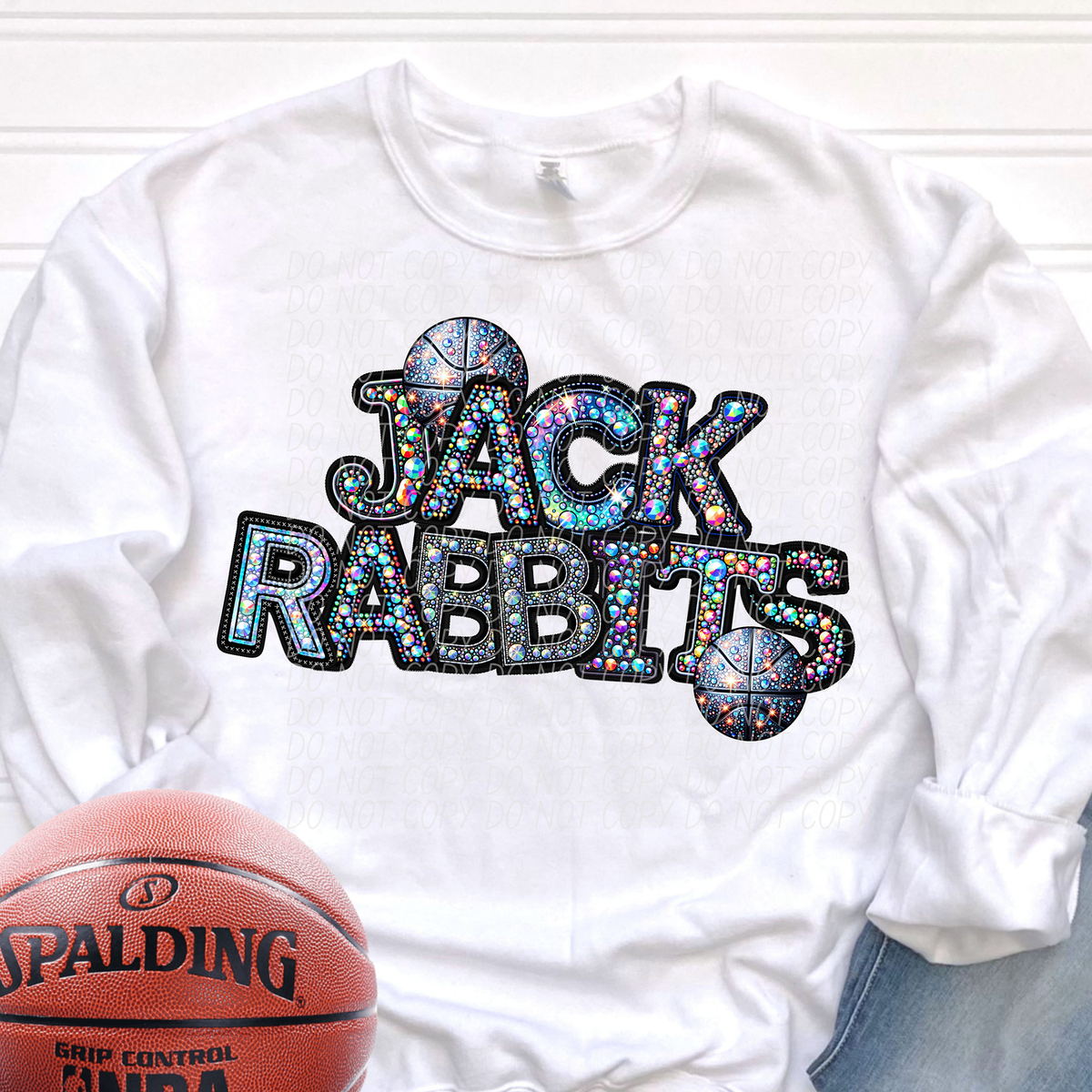 Jackrabbits Basketball Rhinestone (CITY) 66543 DTF transfer