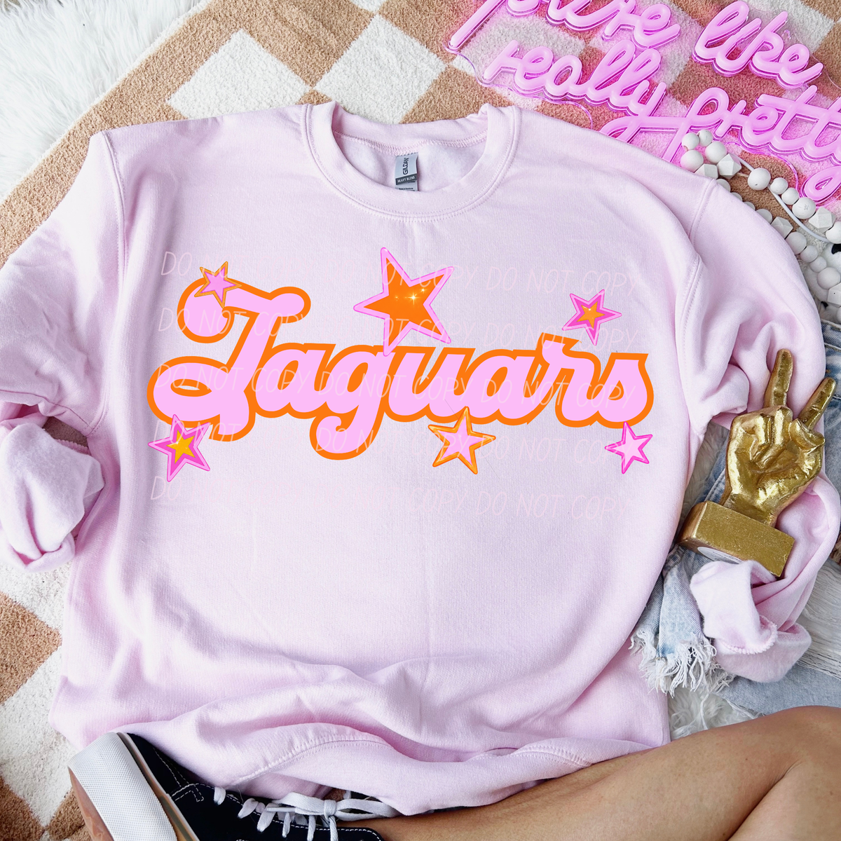 jaguars pink orange stars (city) DTF transfer