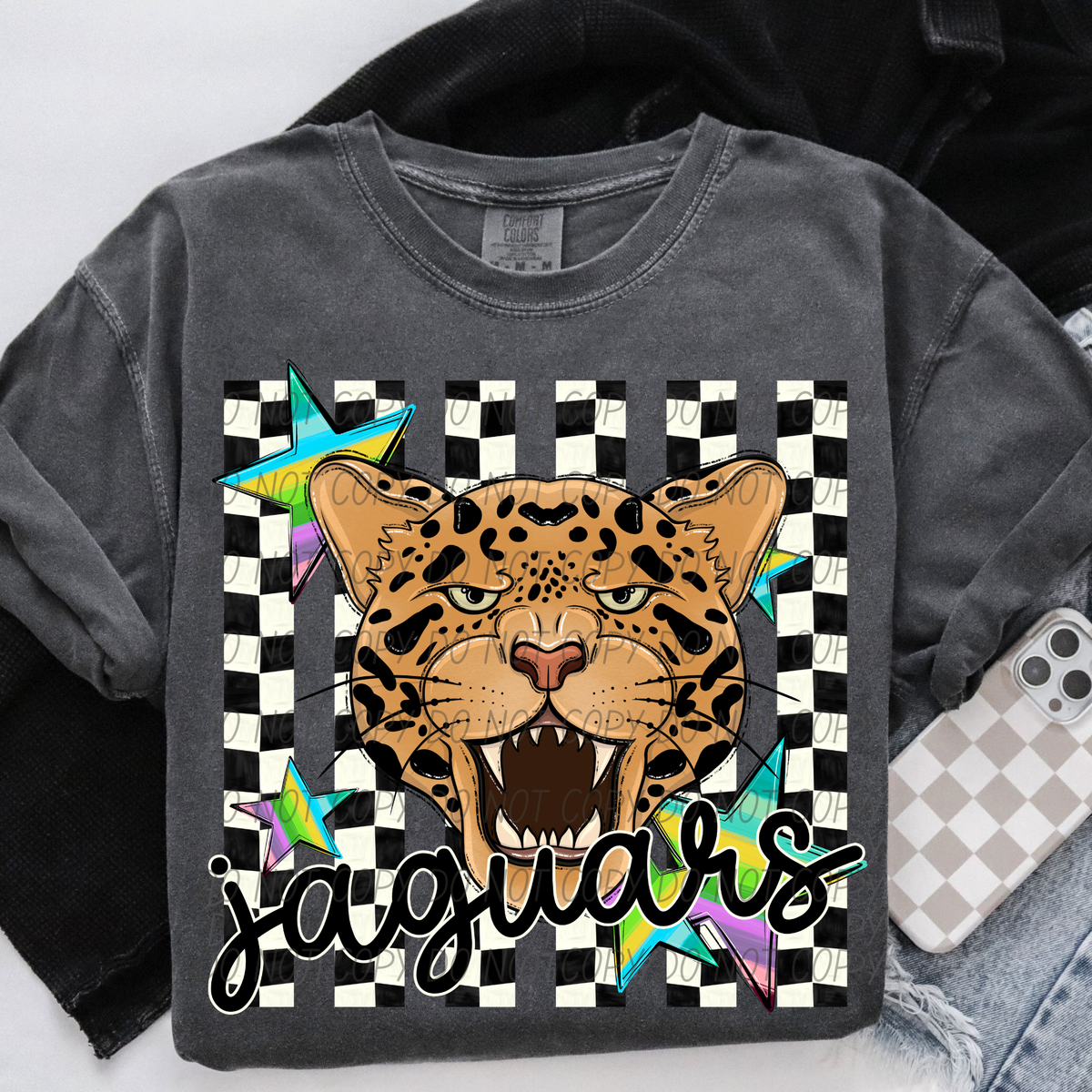 Jaguars checker strips (City) DTF Transfer
