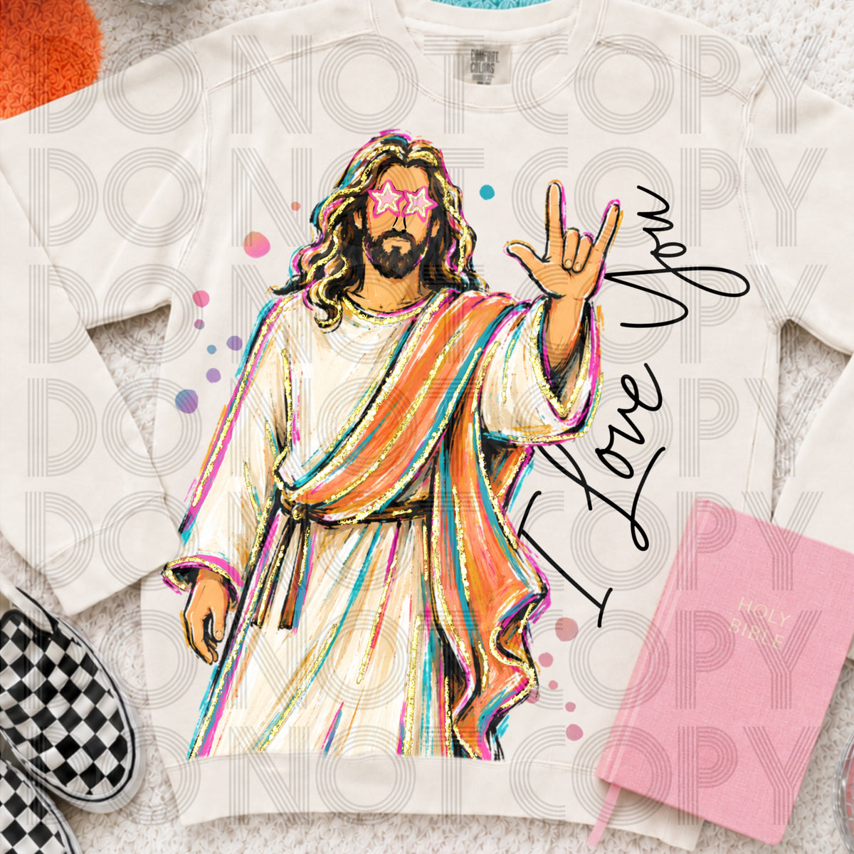 Jesus rock on I lovw you (Renewed) DTF Transfer
