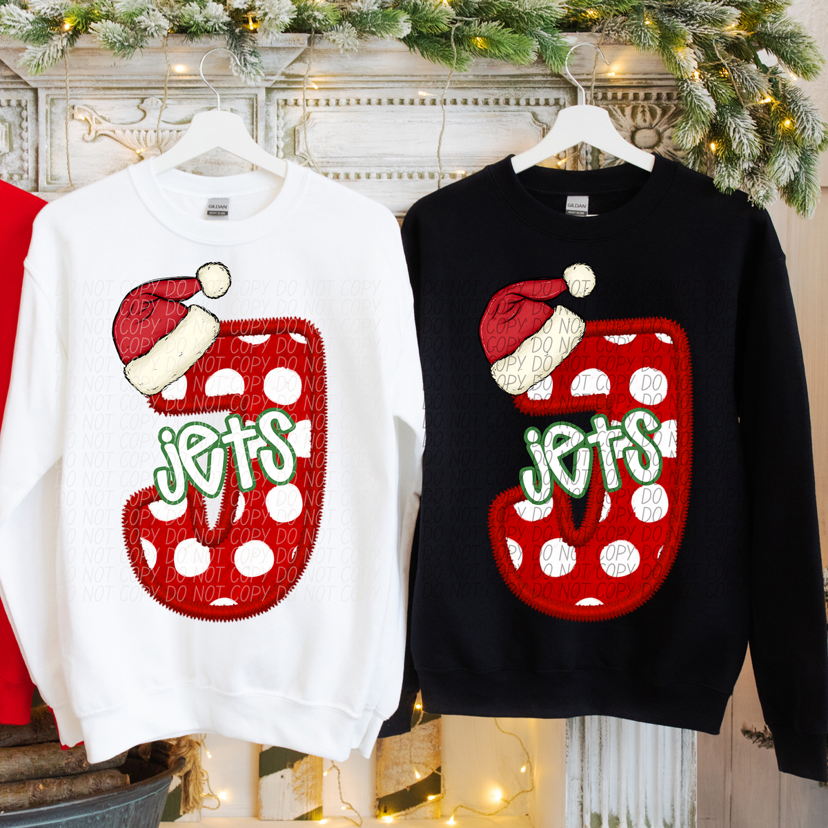 J Jets Christmas Faux Embroidery (CITY) 66316 DTF transfer