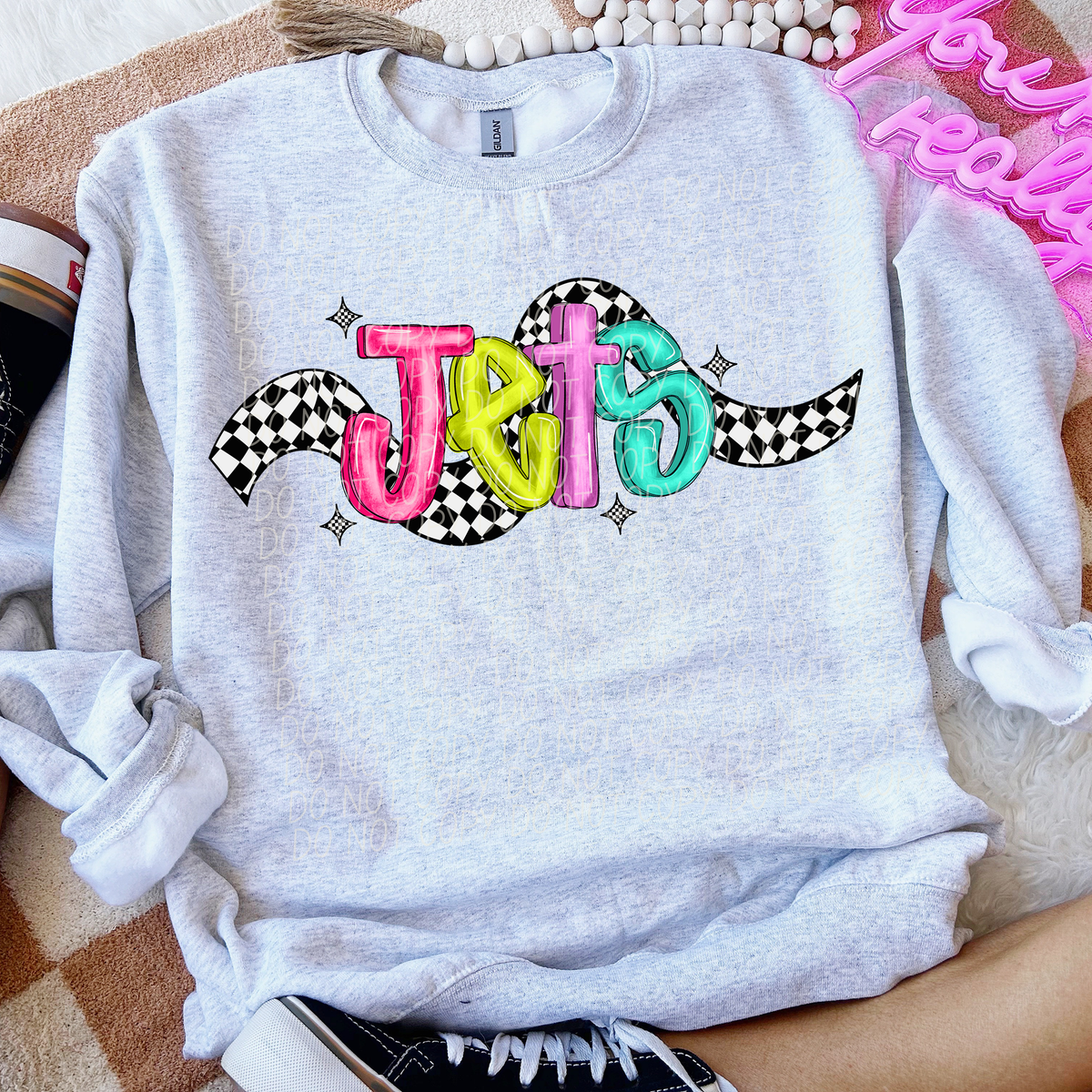 Jaguars Colorful Checker 74244 DTF Transfer