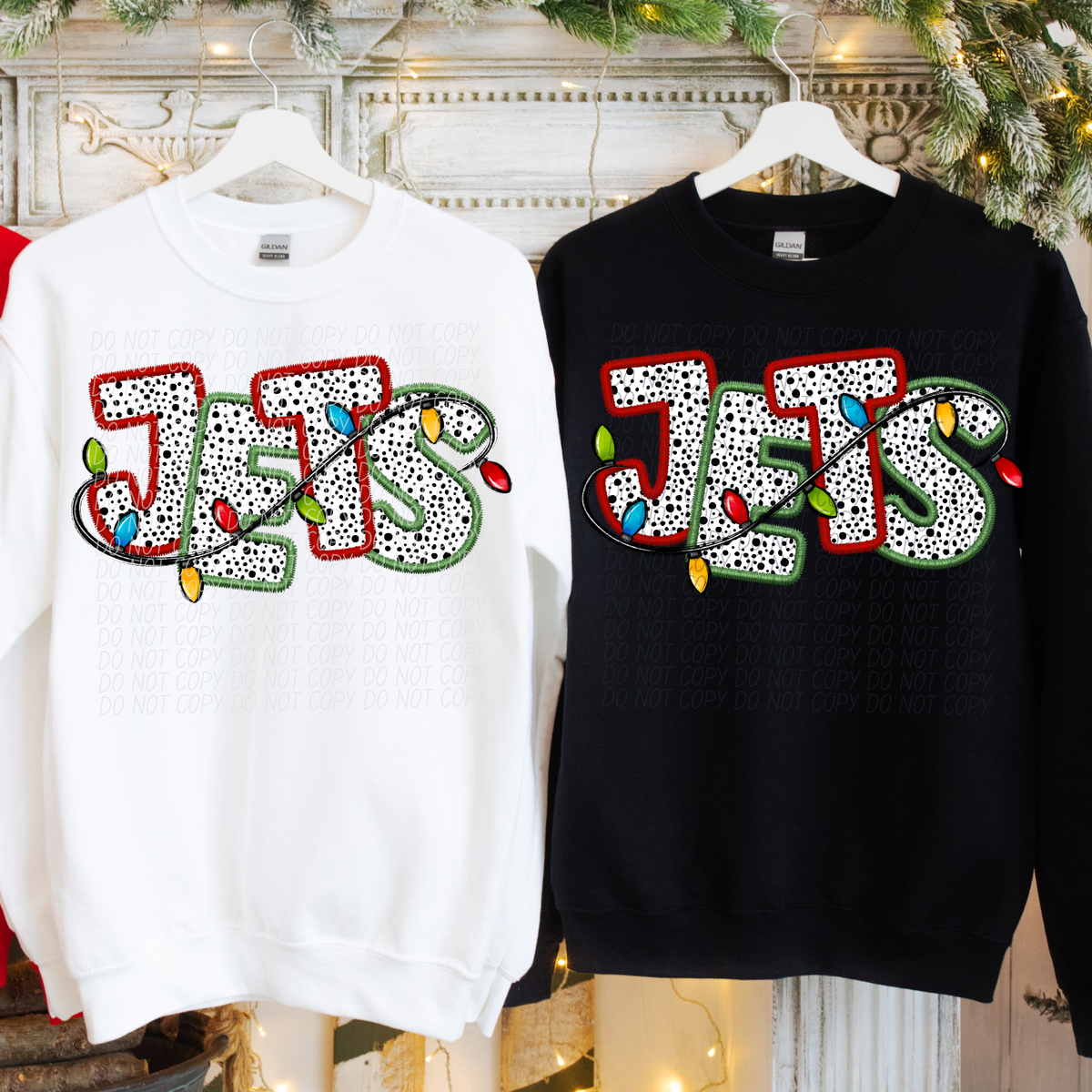 Jets Christmas Light Mascots (City) DTF Transfer