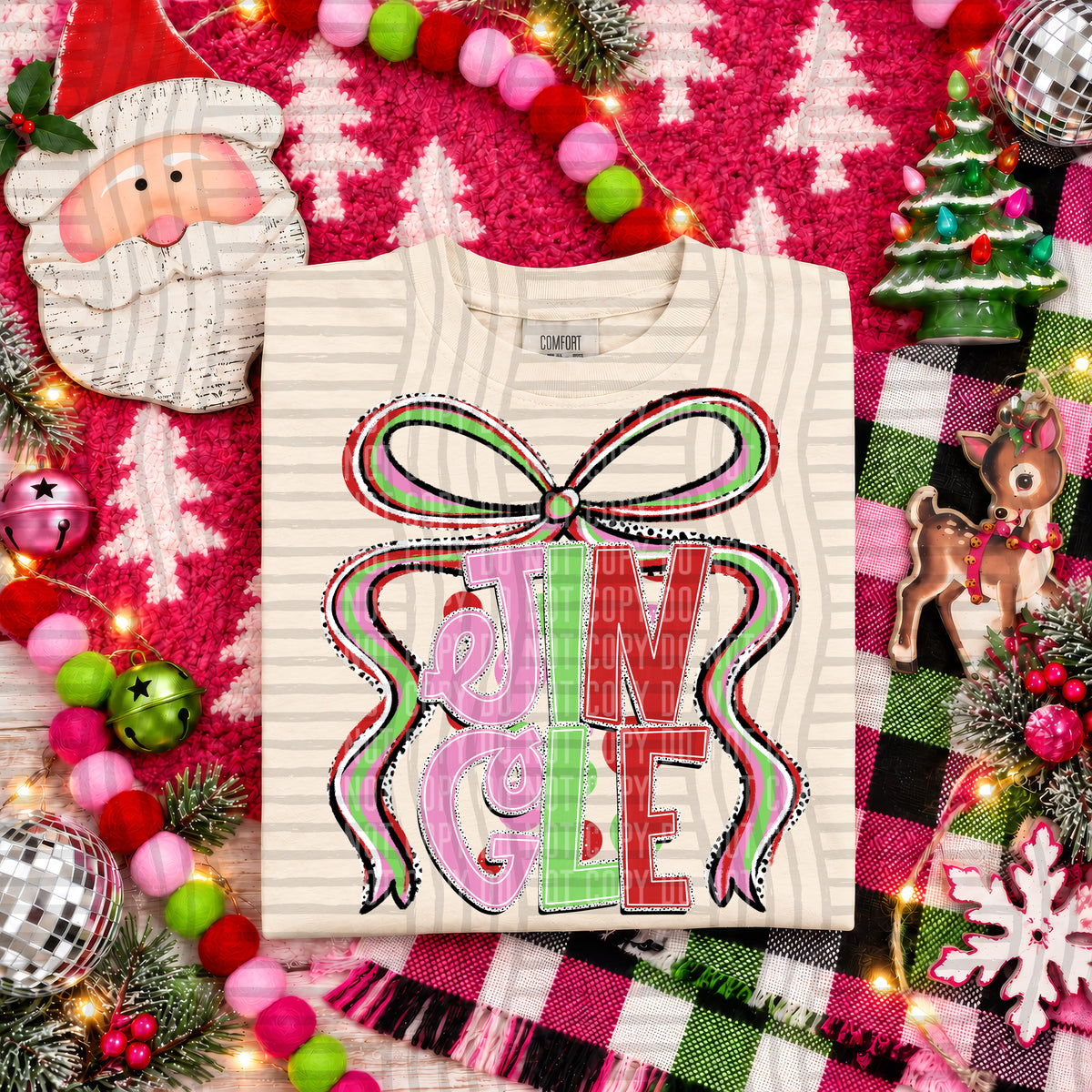 Jingle-Christmas Bow (Caplinger) DTF Transfer