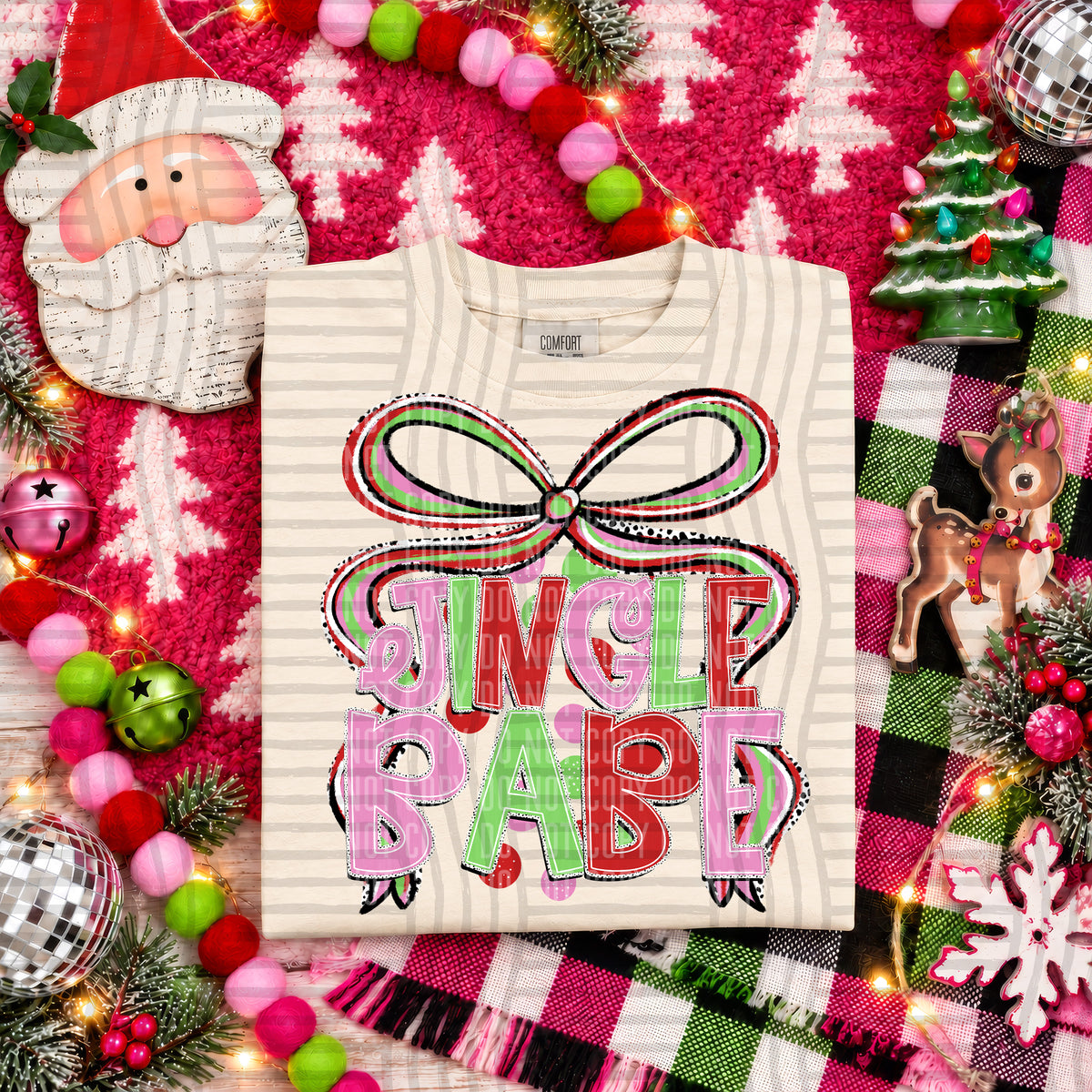 Jingle Babe-Christmas Bow (Caplinger) DTF Transfer