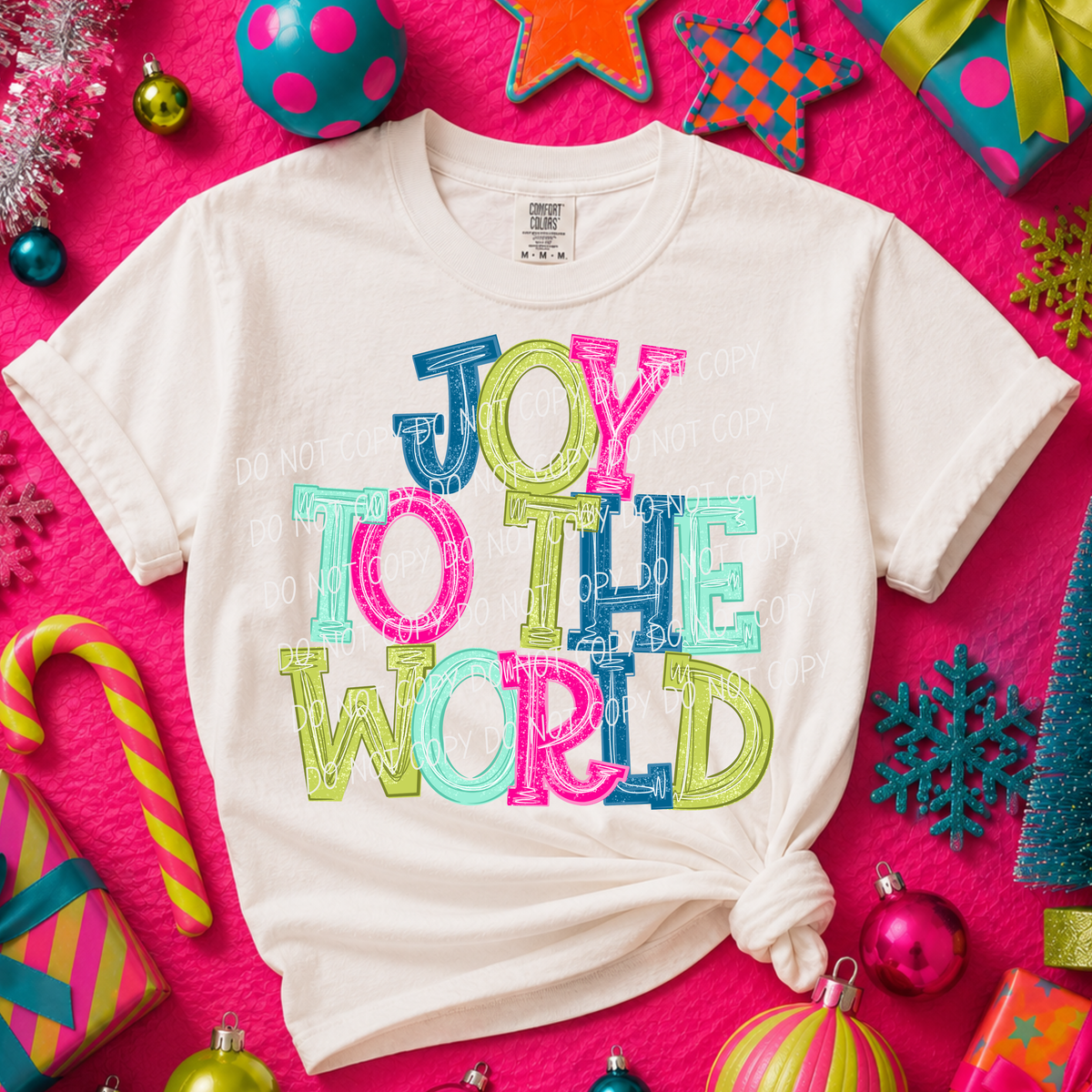 Joy to the world-bright font (CITY) DTF Transfer