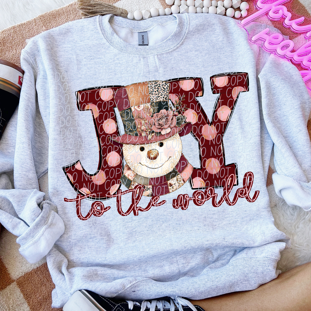 Joy to the world dark pink (City) DTF Transfer