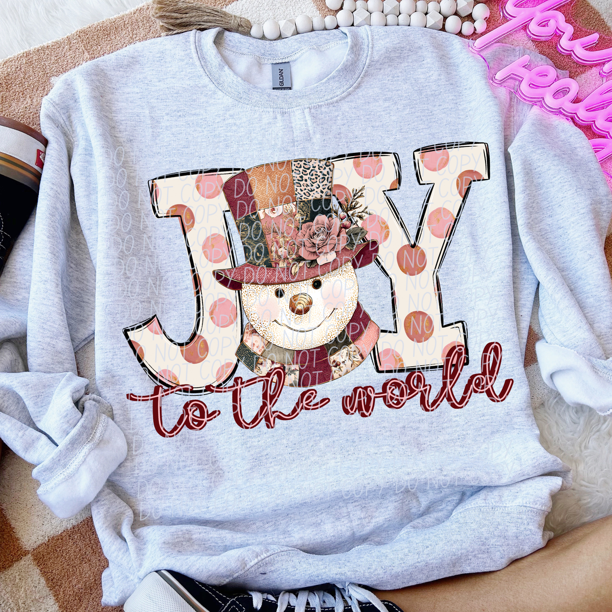 Joy to the world pink dots (City) DTF Transfer