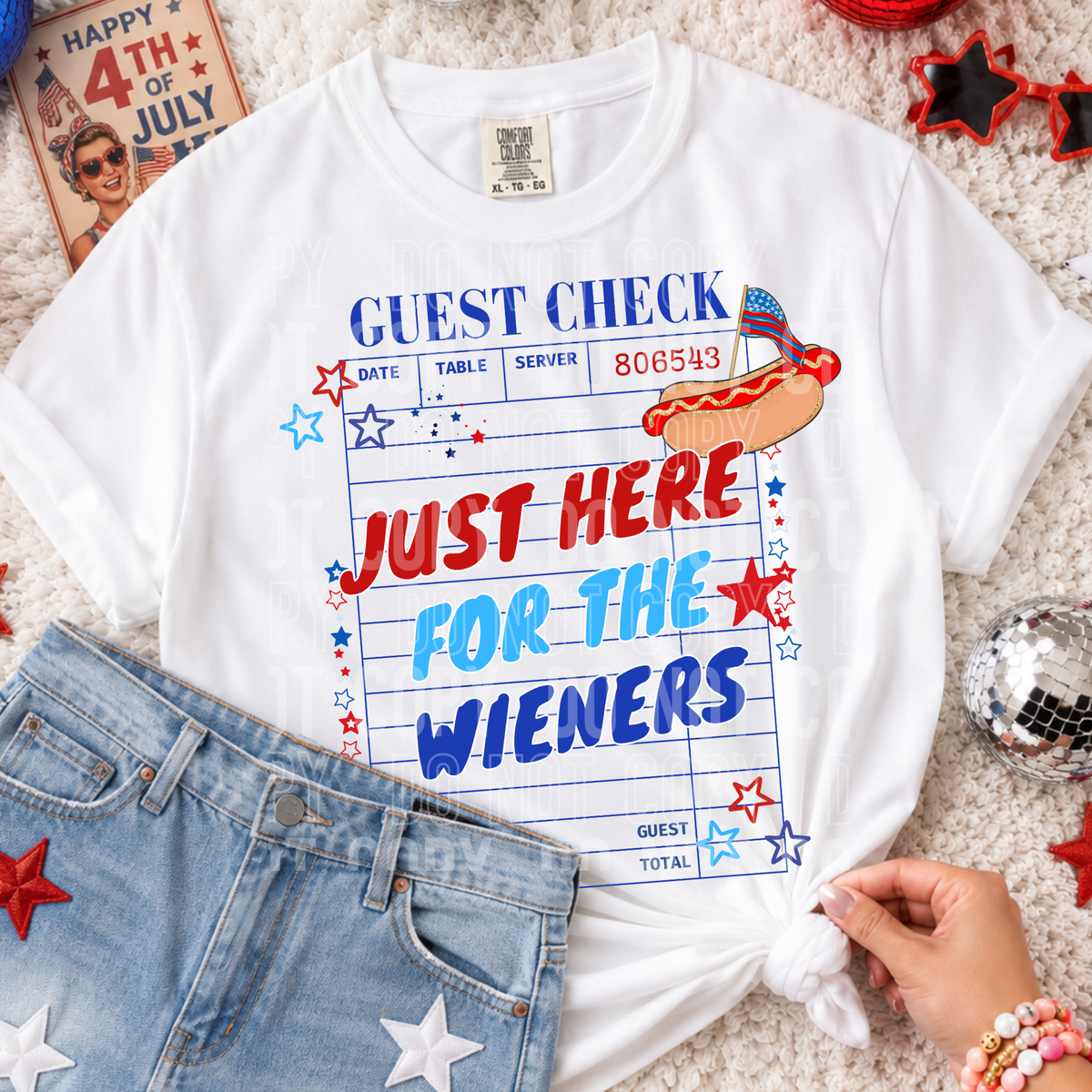 Guest check just here for the wieners (SBB) DTF Transfer