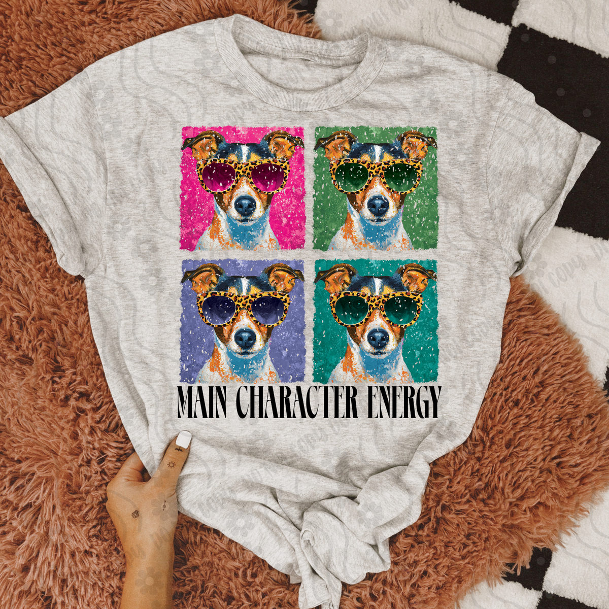 Jack Russ Retro Vibe Main Character Energy 108318 DTF transfer