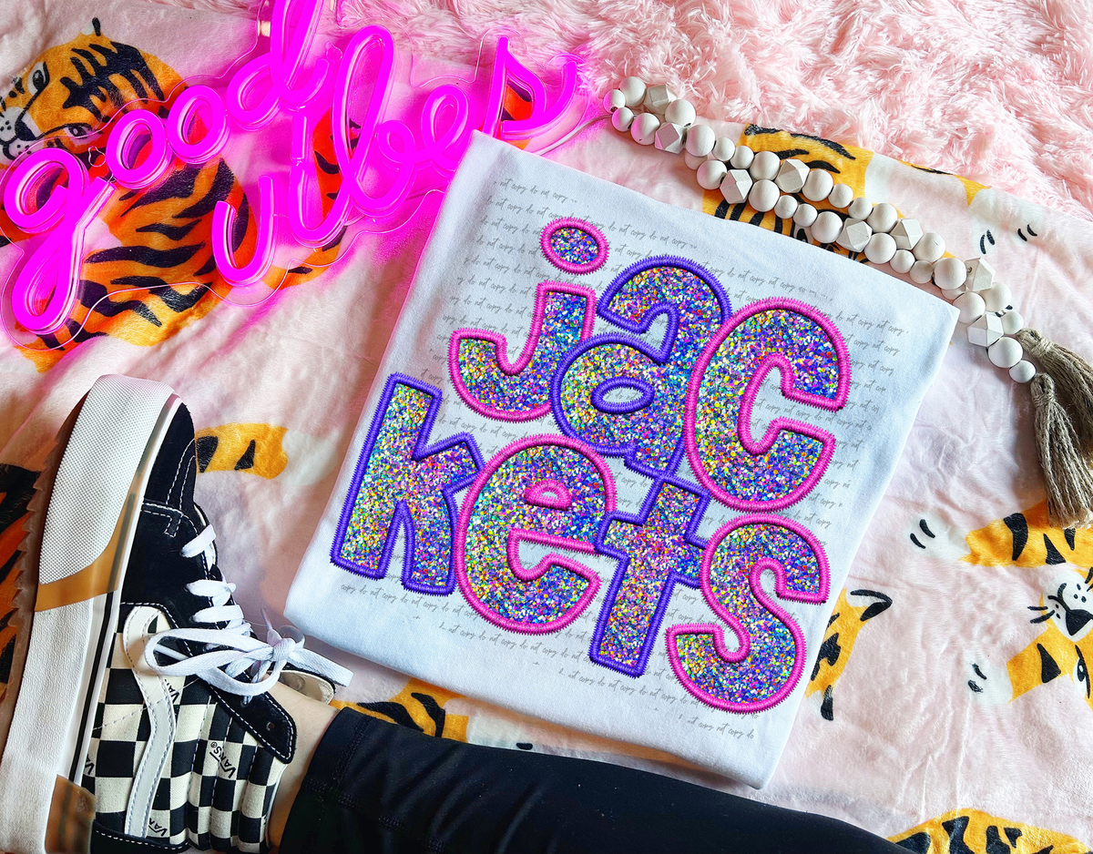 Jackets Faux Embroidery Pink Blue 76061 DTF Transfer