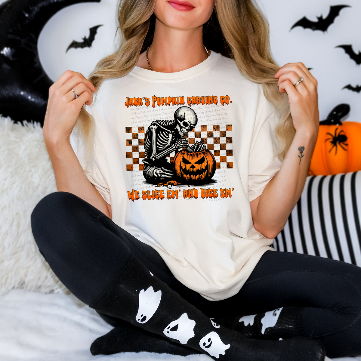 Jack's Pumpkin Carving Co. We Slice Em' And Dice Em' 51460 DTF transfer