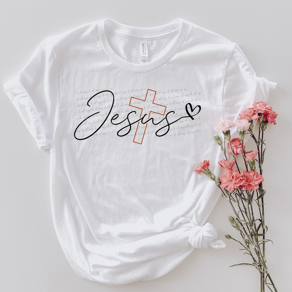 Jesus Brown Cross Heart 76587 DTF Transfer