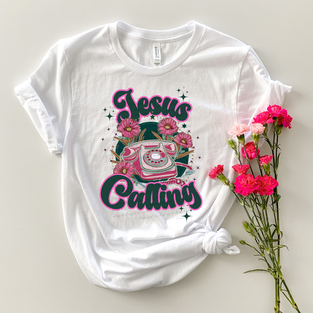 Jesus Calling Floral Telephone 76899 DTF Transfer