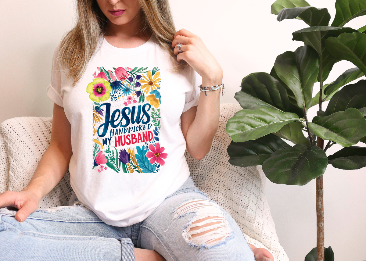 Jesus Handpicked My Husband Floral 76903 DTF Transfer