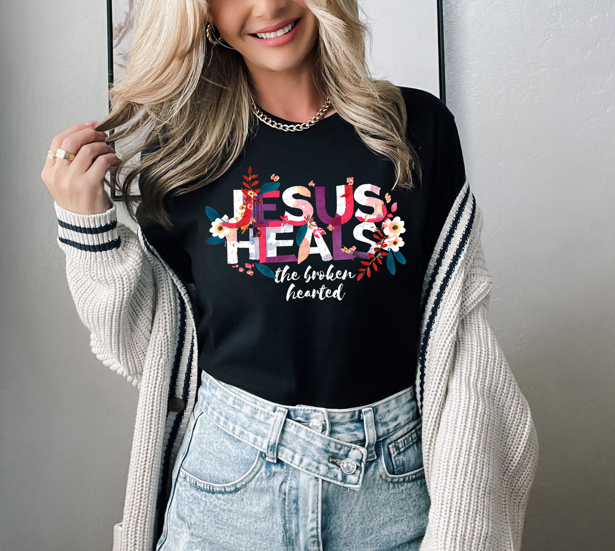 Jesus Heals The Broken Hearted 76904 DTF Transfer